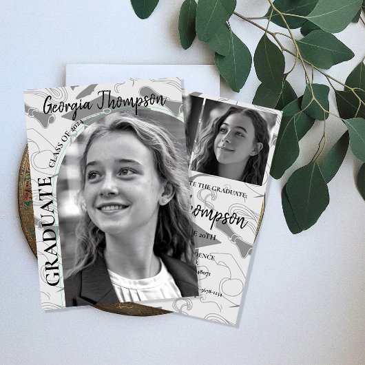 Zwart-wit foto Afstuderen High School College Kaart