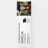 Zwart Wit Foto Afstuderen Klasse van Afstuderen Spandoek (Verticaal)