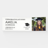 Zwart Wit Foto Afstuderen Klasse van Afstuderen Spandoek (Horizontaal)