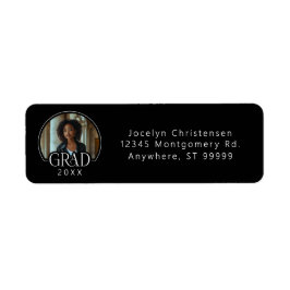Zwart Wit Foto Afstuderen Retour Adreslabels Etiket