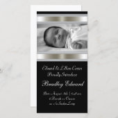 Zwart-wit foto Baby geboorteaankondigingen Aankondiging (Voorkant / Achterkant)