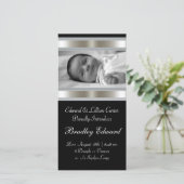 Zwart-wit foto Baby geboorteaankondigingen Aankondiging (Staand voorkant)