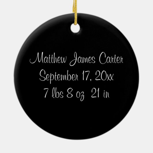 Zwart-wit foto Baby Ornament (Achterkant)