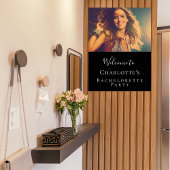 Zwart wit foto bachelorette party welkom poster