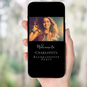 Zwart wit foto bachelorette party welkom poster