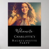 Zwart wit foto bachelorette party welkom poster (Voorkant)