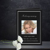 Zwart wit foto begrafenisprogramma kaart