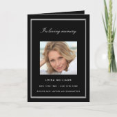 Zwart wit foto begrafenisprogramma kaart (Voorkant)