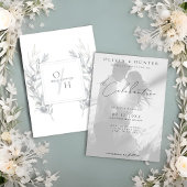 Zwart-wit foto Botanische bruiloft Kaart