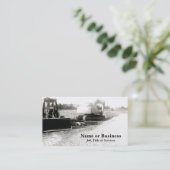 zwart-wit foto-bouwmateriaal visitekaartje (Staand voorkant)