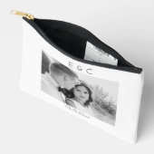 Zwart-wit foto bruiloft accessoire pouch etui (Open)