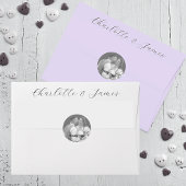 Zwart-wit foto bruiloft cadeau dank u ronde sticker