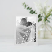 Zwart-wit foto bruiloft Dank u Briefkaart (Staand voorkant)