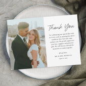 Zwart & wit foto bruiloft dank u kaart magneet