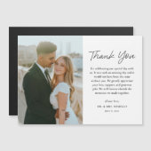 Zwart & wit foto bruiloft dank u kaart magneet (Voorkant / Achterkant)