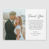 Zwart & wit foto bruiloft dank u kaart magneet (Voorkant)