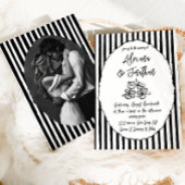 Zwart-wit  foto bruiloft kaart
