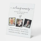 Zwart wit foto bruiloft memorial reclamebord met voetstuk (Voorkant)