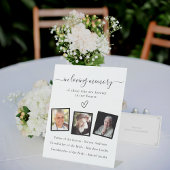 Zwart wit foto bruiloft memorial reclamebord met voetstuk