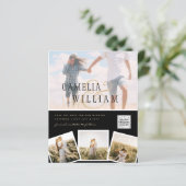 Zwart wit FOTO-bruiloft nodigt QR-CODE uit Opslagd (Staand voorkant)