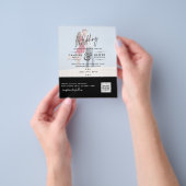 Zwart wit FOTO-bruiloft nodigt QR-CODE uit Opslagd Flyer (Hand)