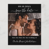 Zwart wit foto bruiloft opslaan van de datum kaart (Voorkant)