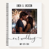 Zwart-wit foto bruiloft planning notitieboek (Voorkant)