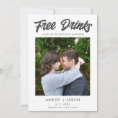 Zwart Wit Foto Bruiloft Save the Date (Voorkant)