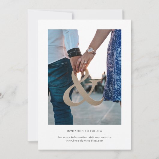 Zwart Wit Foto Bruiloft Save the Date (Achterkant)