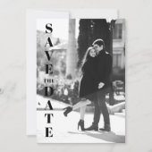 Zwart Wit Foto Bruiloft Save The Date Kaart (Voorkant)