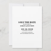 Zwart Wit Foto Bruiloft Save The Date Kaart (Achterkant)