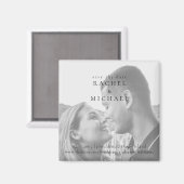 Zwart & Wit Foto Bruiloft Save the Date Magneet (Voorkant / Achterkant)