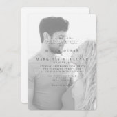 Zwart-wit foto bruiloft uitnodiging (Voorkant / Achterkant)