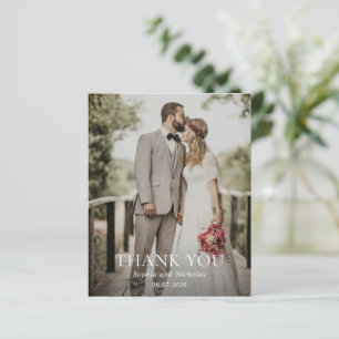 Zwart-wit foto budget bruiloft bedankt