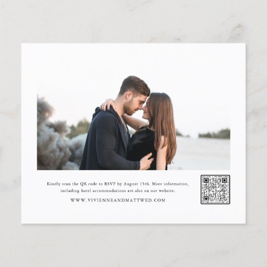 Zwart-wit Foto Budget Bruiloft Uitnodiging (Achterkant)