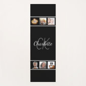 Zwart wit foto collage monogram script yogamat (Voorkant)