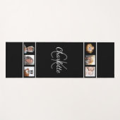 Zwart wit foto collage monogram script yogamat (Voorkant (horizontaal))