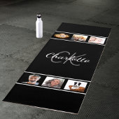 Zwart wit foto collage monogram script yogamat