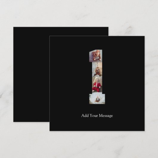 Zwart-wit foto-collage nummer 1 bedankkaart (Voorkant / Achterkant)