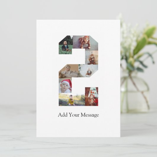 Zwart-wit foto-collage nummer 2 aankondiging (Staand voorkant)