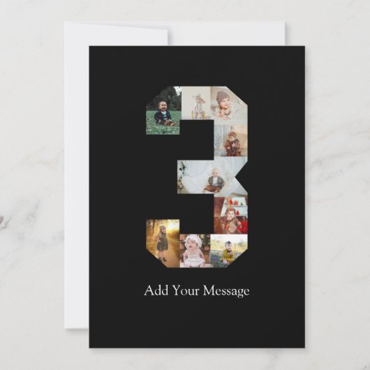 Zwart-wit foto-collage nummer 3 aankondiging (Voorkant)