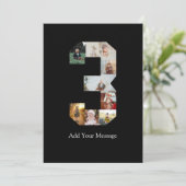 Zwart-wit foto-collage nummer 3 aankondiging (Staand voorkant)