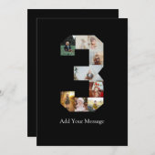 Zwart-wit foto-collage nummer 3 aankondiging (Voorkant / Achterkant)