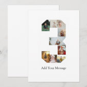 Zwart-wit foto-collage nummer 3 aankondiging (Voorkant / Achterkant)