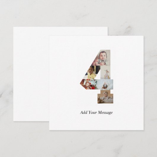 Zwart-wit foto collage nummer 4 bedankkaart (Voorkant / Achterkant)