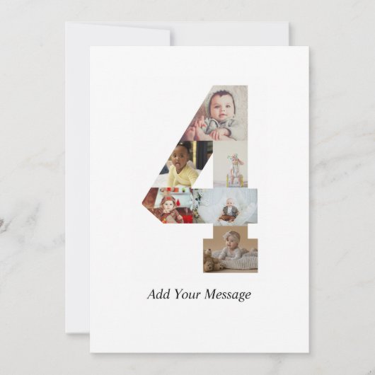 Zwart-wit foto-collage nummer 4 kaart (Voorkant)