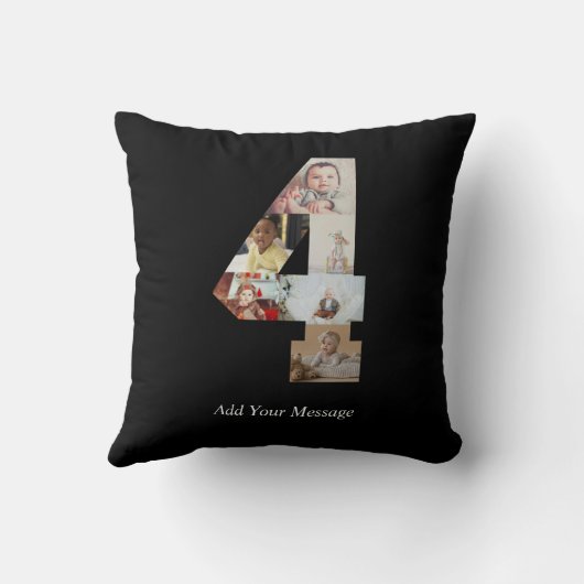 Zwart-wit foto-collage nummer 4 kussen (Achterkant)