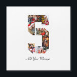Zwart-wit foto-collage nummer 5<br><div class="desc">Dit aanpasbare product is waar foto's worden gerangschikt om de vorm van een nummer te vormen. Het wordt vaak gebruikt voor mijlpaalvieringen zoals verjaardagen, jubilea of prestaties, waardoor gebruikers memorabele beelden kunnen tonen binnen een enkele, opvallende weergave. De ontwerpen bieden meestal ruimte voor verschillende fotogroottes en -oriëntaties, waardoor een visueel...</div>