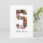 Zwart-wit foto-collage nummer 5 aankondiging (Staand voorkant)