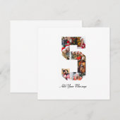 Zwart-wit foto-collage nummer 5 bedankkaart (Voorkant / Achterkant)